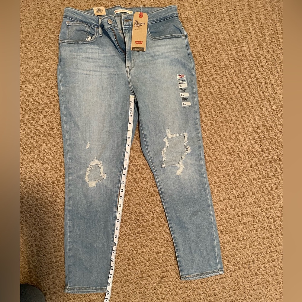 Levi Brand High Rise Skinny Ankle Jeans 14/W32 New with Tags